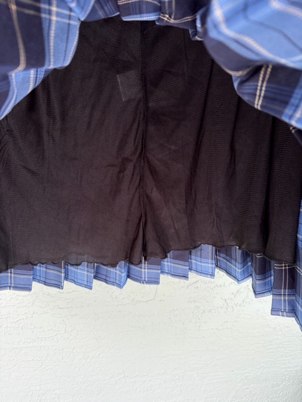 Urban CoCo Blue Plaid Pleated Mini Skirt - Picture 3 of 7
